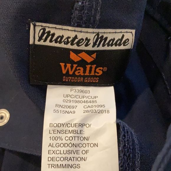 Walls Navy Blue Work Overalls Long Sleeves Sz 60 - Picture 5 of 7